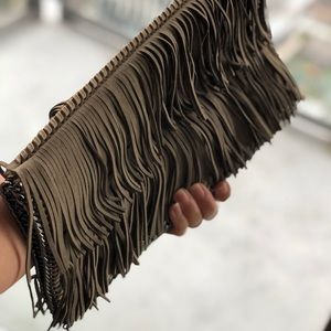 Stella McCartney Falabella fringe clutch